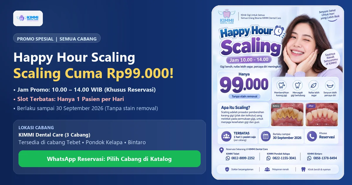 Poster Promo Happy Hour Scaling KIMMI Dental Care Rp99.000