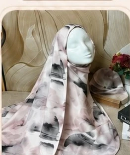 Motif Hijab Dusty Rose Marble